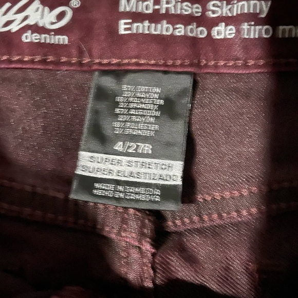 Oxblood Midrise Buttonup Jeans - Picture 3 of 3